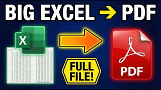 How to Convert big excel file in to PDF file l Save Excel file as PDF | Excel to PDF 🔥