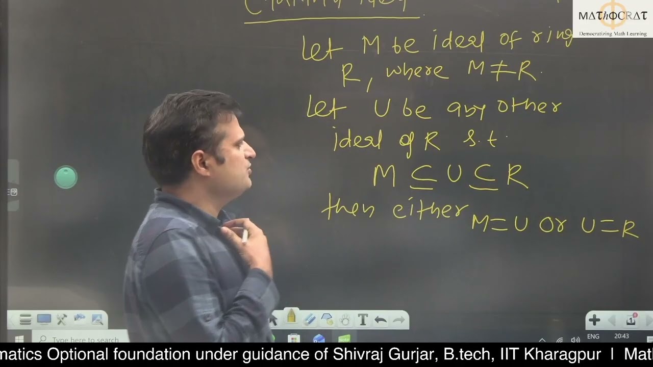 14.Principal Ideal and Maximal Ideal | UPSC IAS| IFS| MATHOCRAT | Mathematics Optional
