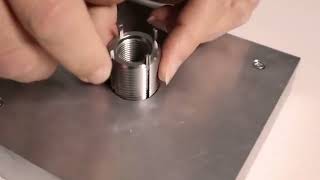 step-by-step guide to installing key-locking inserts:Drill, tap, screw in, and drive the keys!