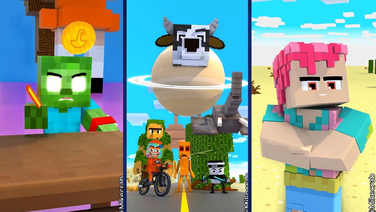 Abby Saja and Zoey Shocked as Zombie Bea Media | Minecraft Animation | Minecraft Mix