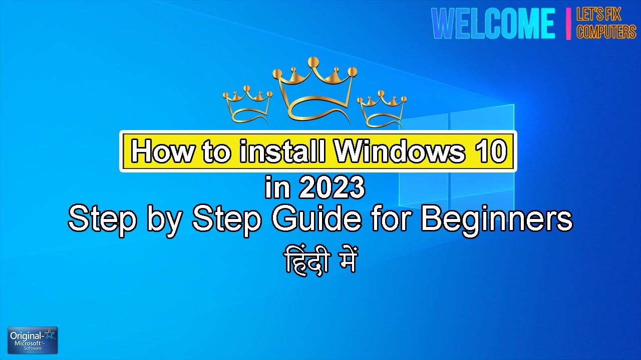 How To Install Windows 10 step by step in Hindi ⚡100% Original & Free ...