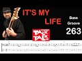Its my life talk talk how to play bass groove cover with score  tab lesson