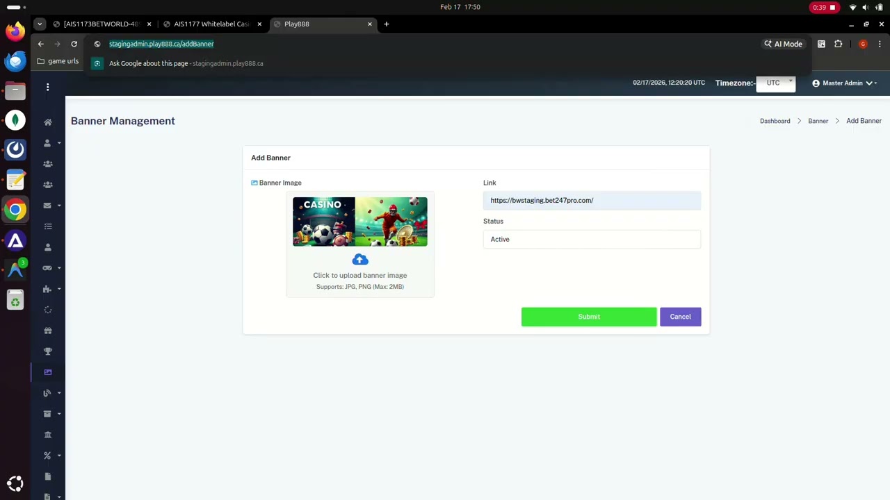 play88 admin frontend setup