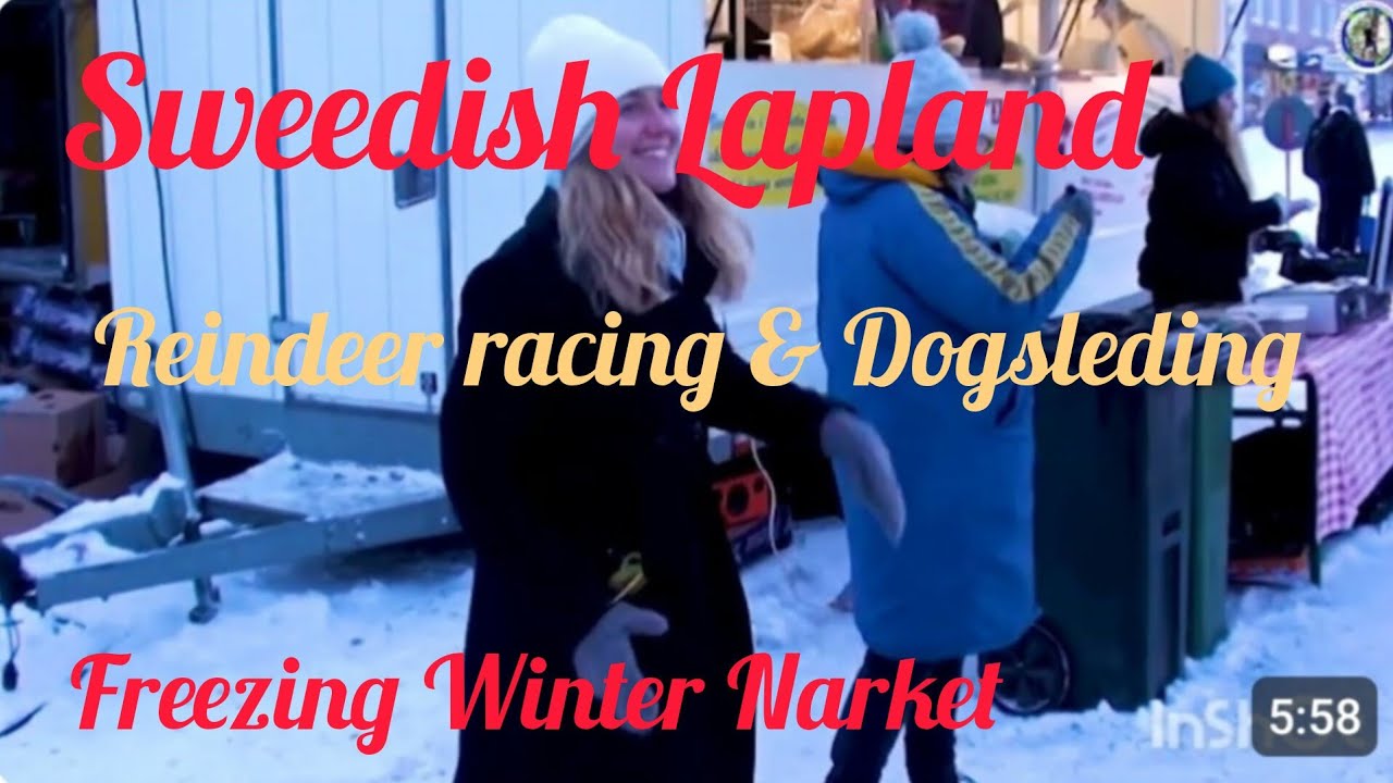 Sami tribes winter market held in freezing temperature in Jokkmok, Swedish Lapland 