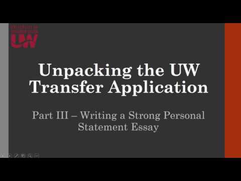 uw transfer application essay