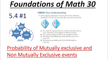FM 30 5.4 #1 homework question   Probability Mutually exclusive events