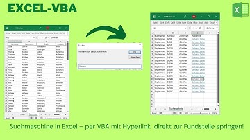 Video 450: Suchmaschine in Excel – per VBA mit Hyperlink direkt zur Fundstelle springen!