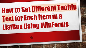 How to Set Different Tooltip Text for Each Item in a ListBox Using WinForms