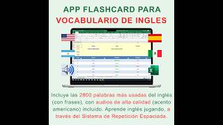 2800 Palabras Más Usadas en Inglés con Audio | App de Flashcards en Excel | Para Hispanohablantes screenshot 3