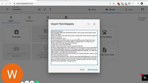 How to use text classification on the Universal Data Tool