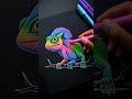 Satisfying Neon Chameleon Coloring 🦎 | Gradient Marker ASMR #drawing #neonart #reptile #coloring