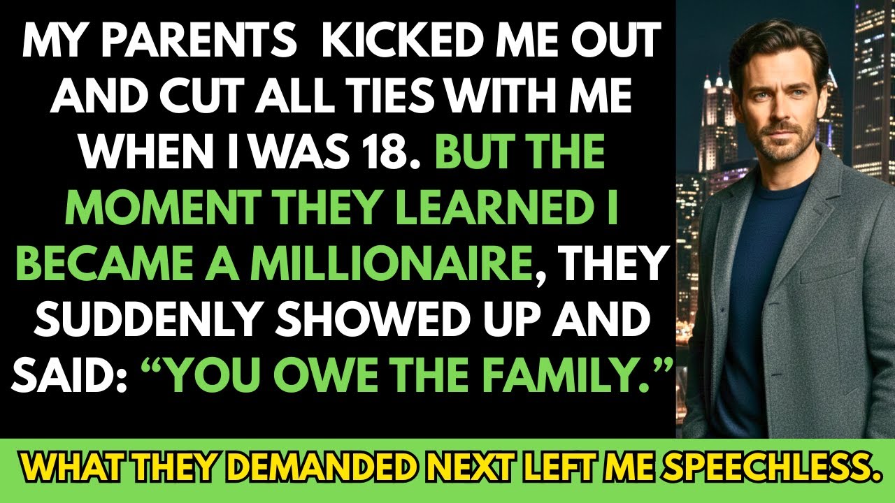 My Parents Threw Me Out at 18 — Until They Saw I’m a Millionaire & Said “You Owe Us”.