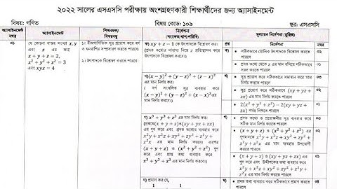 SSC assignment 2022 - math solutions