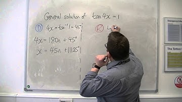 AQA Further Pure 1 (FP1) 4.04b Example: General Solution of tan(4x)=1