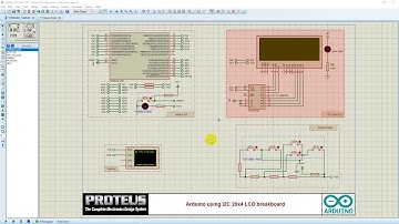 Proteus Arduino  i2c 20x4 LCD Display Menu Tutorial, Scrolling Menu