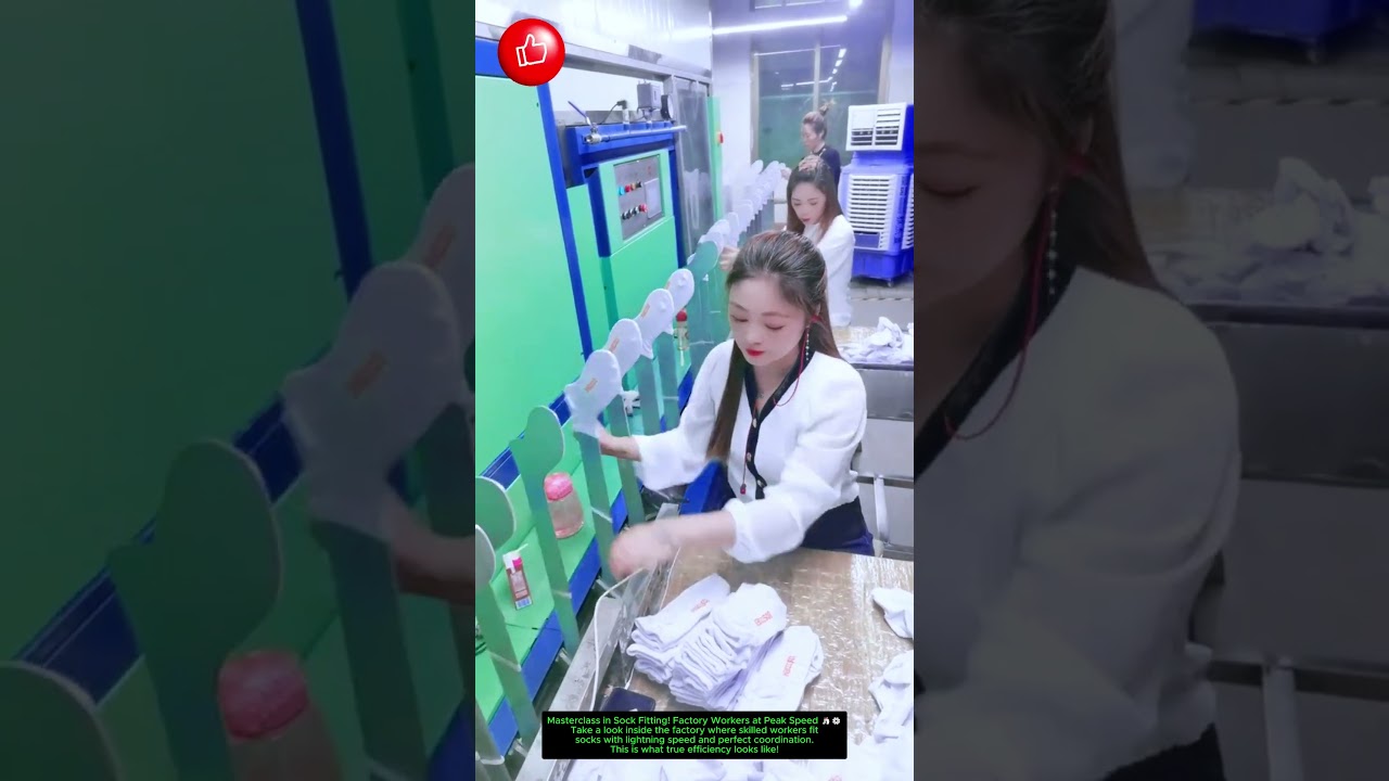 Masterclass in Sock Fitting! Factory Workers at Peak Speed 🧦⚙️ 