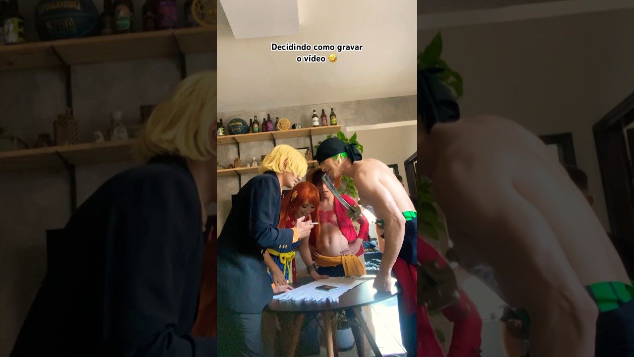 Ensaiando pro vídeo - MugiWaras - One Piece - Luffy, Zoro, Sanji, Nami e Usopp