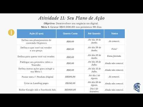 Aula 11: Seu Plano de Ação