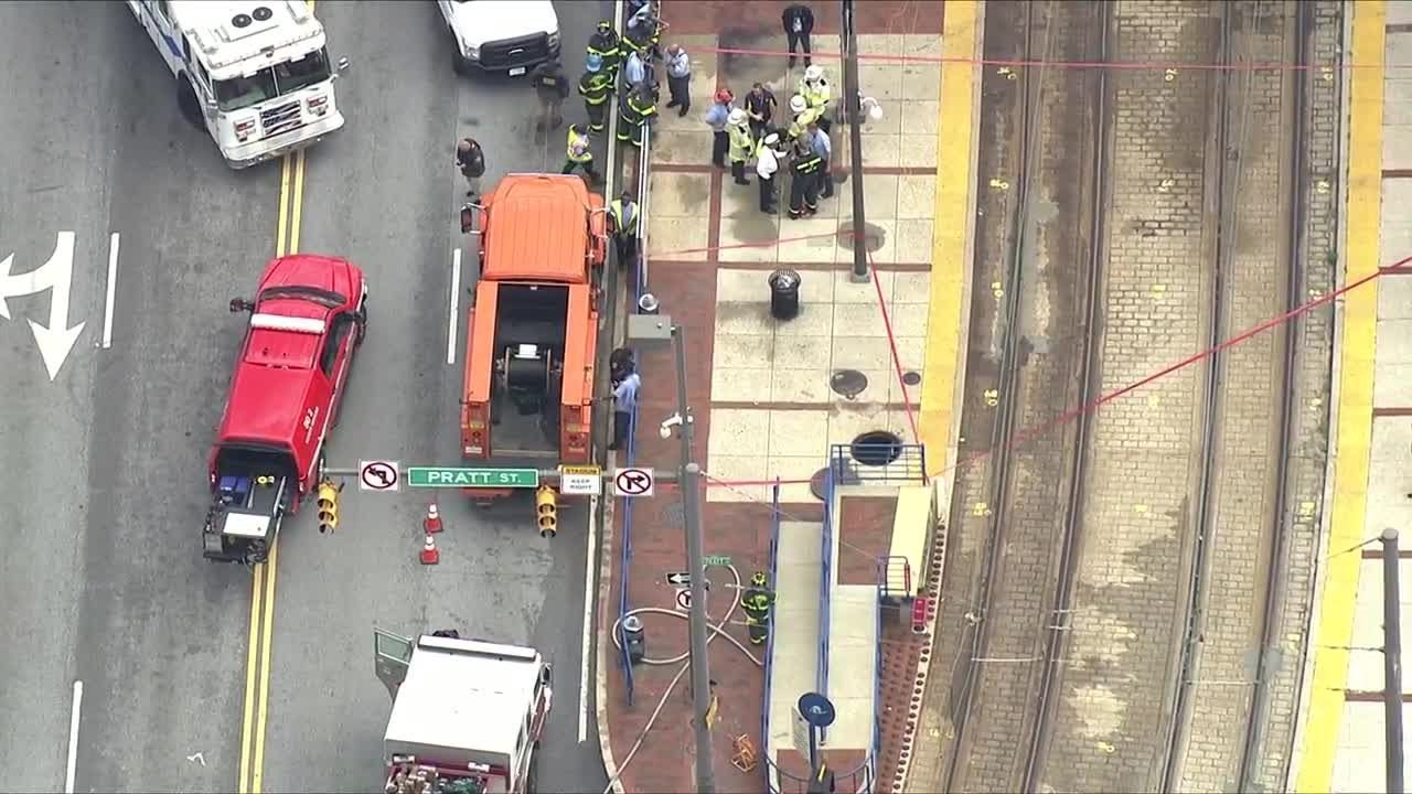 wbal-tv baltimore Crews rescue person trapped in manhole