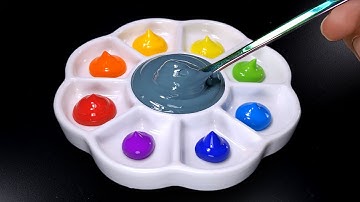 How To Create 8 New Colors From Gray VS Rainbow Color - Satisfying Color Mixing