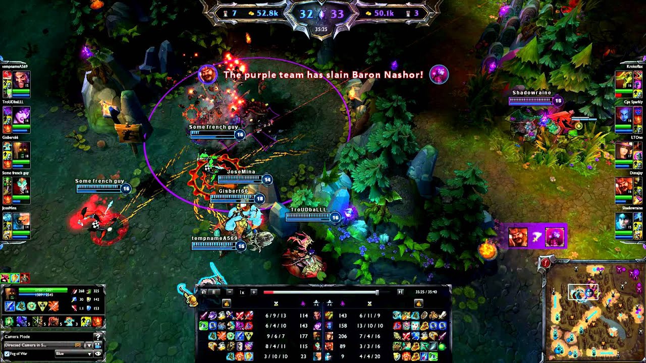 League Of Legends: Epic Baron steal by Gankplank!