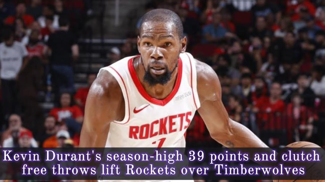 Рекордные в этом сезоне 39 очков Кевина Дюранта и его решающие штрафные броски принесли «Рокетс» ...