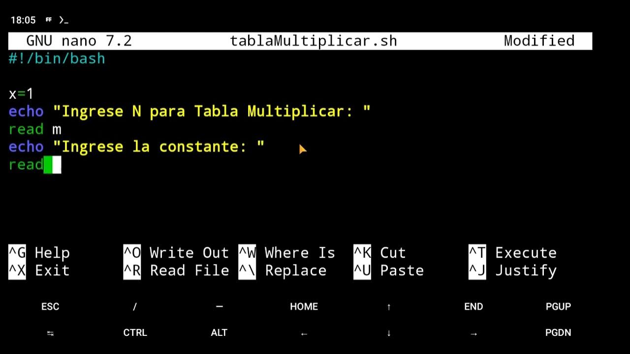 Crear Tabla de Multiplicar con Bash con constante Termux YouTube