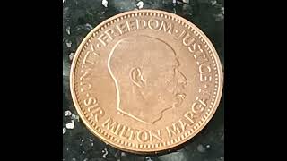 عملة سيراليون القديمه١/٢سنت  ١٩٦٤Old Sierra Leone currency1/2 cent in1964/Ou Sierra Leone munt1/2