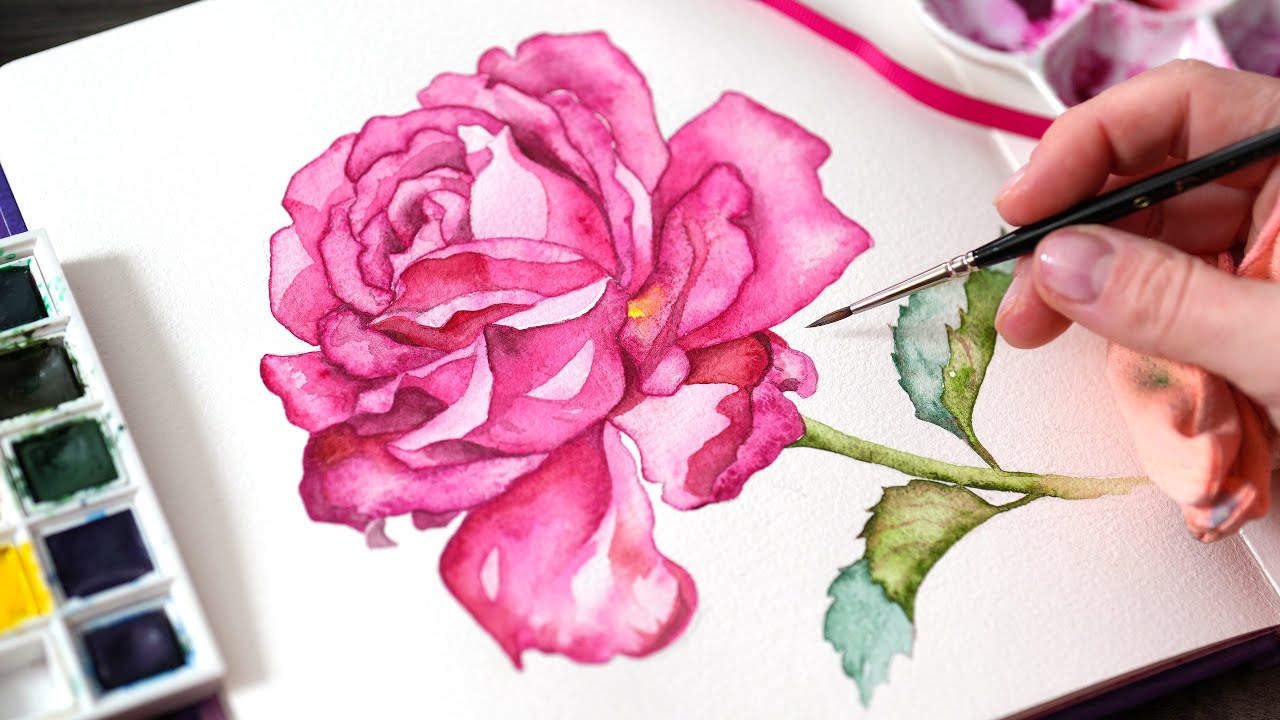 The EASIEST Watercolor Trick for Breathtaking Results 🌹 Perfect for Beginners!
