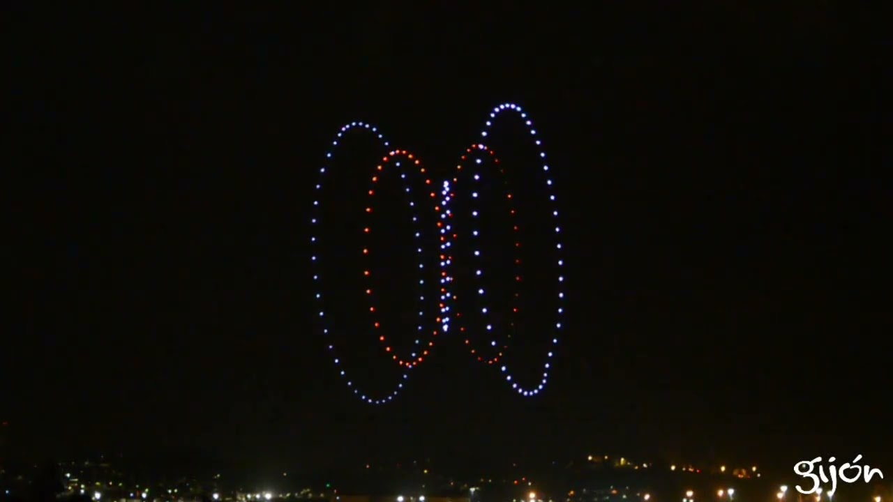 Gijón / Xixón, Drone Show Festival, SKY ELEMENTS, la playa de Poniente 15.07.2023