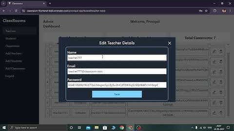 Project Demonstration of Full Stack Web App (Classrooms)