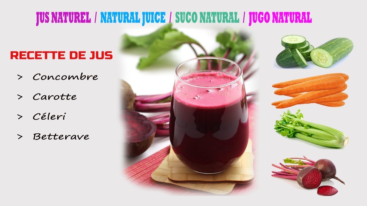 JUS NATUREL BIO de Concombre Carotte Céleri et Betterave 