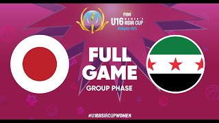 Group Phase | Japan v Syria | Full Basketball Game | FIBA U16 Women's Asia Cup 2025 - Division A