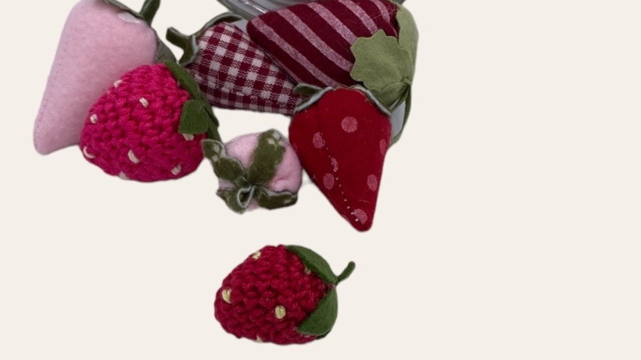 Fragole all'uncinetto!Semplicissime, per principianti #uncinettofacile #fragoleuncinetto #nanadecor