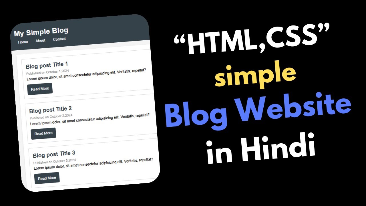 Simple Blog Website Design using HTML & CSS in Hindi - YouTube