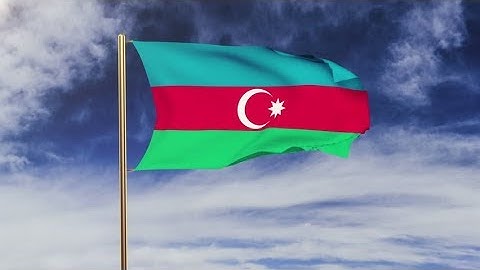 4K Azerbaijan flag waving in the wind. Green screen, alpha matte. Loopable animation Stock video