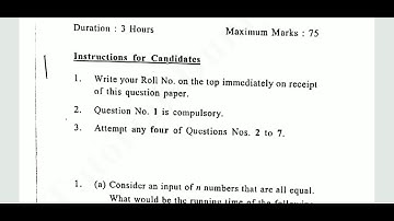 Design & Analysis of Algorithm, B.Sc. (H) Computer Science, Previous year Question paper 2019