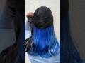 Peek a boo blue hair #peekaboo #underlights #bluehair #haircolor #haircolourtransformation #vasai