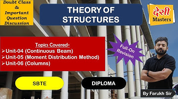 Doubt Class#2 & Important Question Discussion II Theory of Structures (TOS) II SBTE II By Farukh Sir