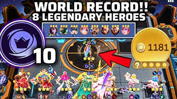 8 LEGENDARY HEROES 3STAR USING 10 SHADOWCELL WORLD RECORD | MAGIC CHESS GO GO