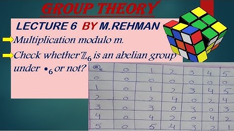 Group Theory Lecture 6| Multiplication Modulo m|Is (Z6,*6) an abelian group?|Is (Z6-{0}, *6) group?