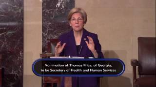 Senator Elizabeth Warren Stands Against HHS Nominee Tom Price