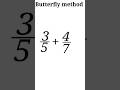 Adding fractions using the butterfly method