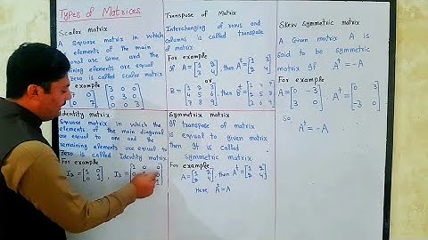Types of matrices with definitions and examples | Matrix and their types in Urdu/Hindi | Matrix type