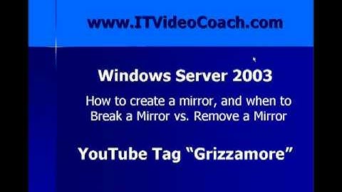 How to create Mirrored Drives on Windows Server 2003, as well as break and remove the mirror