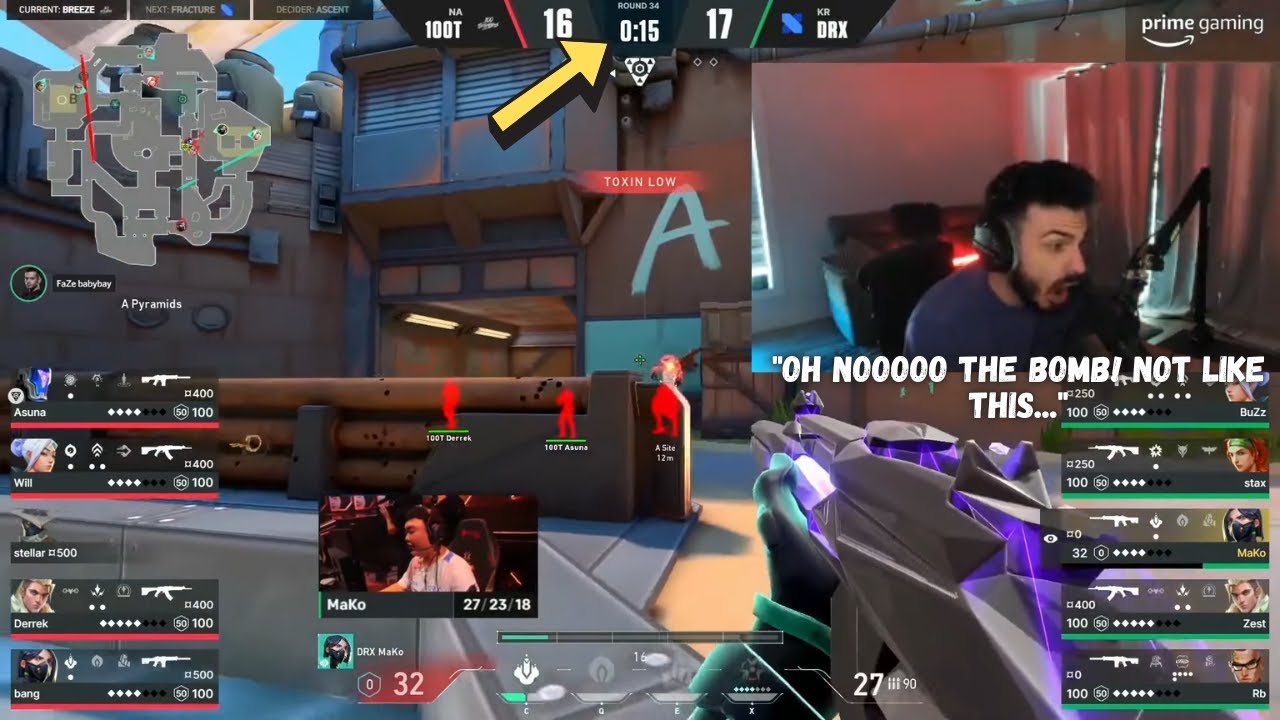 Tarik react to Absolute Nail Biter 100T vs DRX First Map