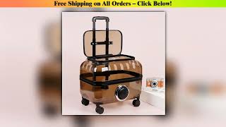 Transparent Pet Stroller Breathable Carrier Backpack Rolling Travel Case for Cats Large Space Cat