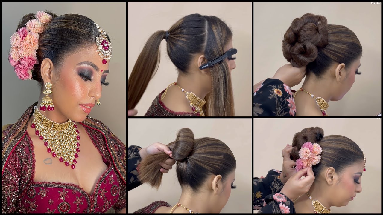 Simple bridal hair style || with || crimping || hindi - YouTube