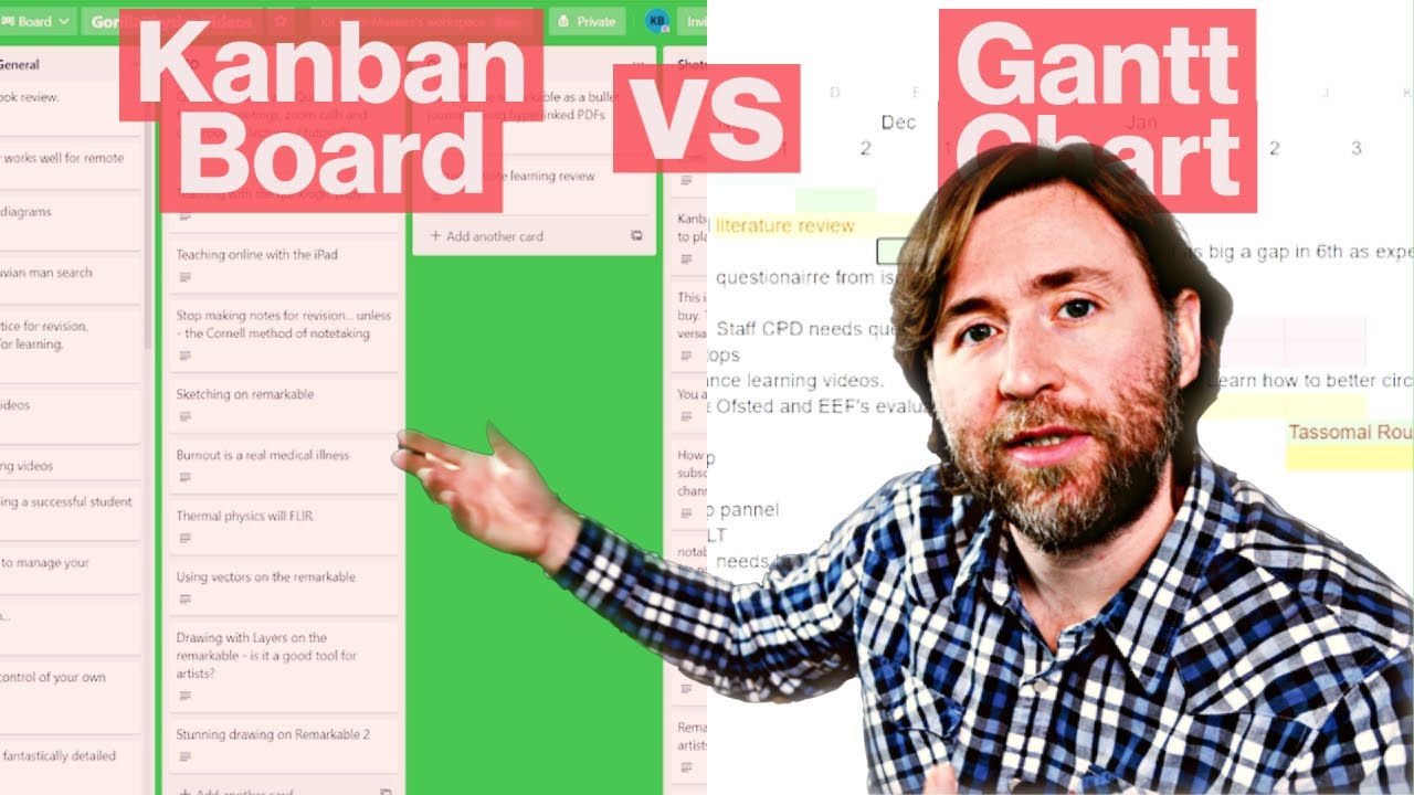 How to Plan and Manage Projects - Kanban board vs Gantt chart - YouTube