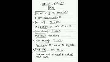 Phrasal verb #put #grammarcourse #englishgrammar #spoken #english